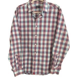 UNTUCKit Denner WF Red Plaid Button Down Shirt XL Wrinkle Free